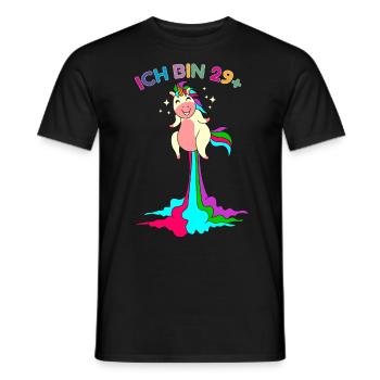 ich bin 29 plus pupsender Einhorn 30. Geburtstag - Männer T-Shirt - Schwarz - Vorne - AI Model Male 178 light (178cm)