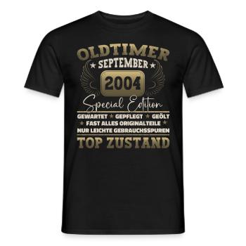 Oldtimer September 2004 18th birthday Geschen - Men's T-Shirt - black - Front - AI Model Male 178 light (178cm)