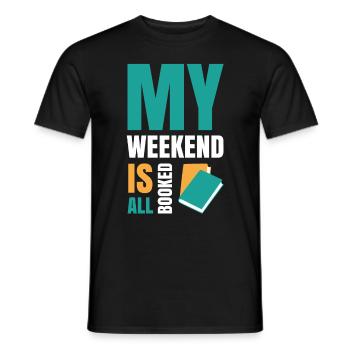 My Weekend Is All Booked Bookworm - Men's T-Shirt - black - Front - AI Model Male 178 light (178cm)
