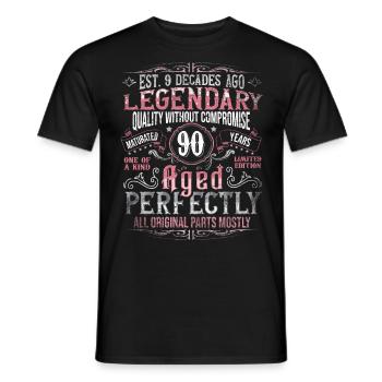 Vintage 90 Aged Perfectly Women on their 90th Birthday - Men's T-Shirt - black - Front - AI Model Male 178 light (178cm)