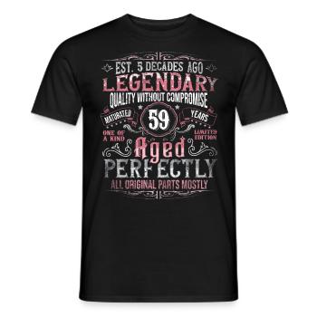 Vintage 59 Aged Perfectly Women on 59th Birthday - Men's T-Shirt - black - Front - AI Model Male 178 light (178cm)