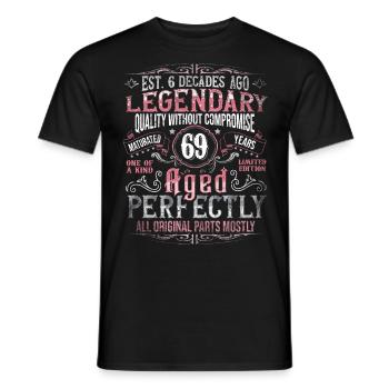 Vintage 69 Aged Perfectly Women on their 69th Birthday - Men's T-Shirt - black - Front - AI Model Male 178 light (178cm)