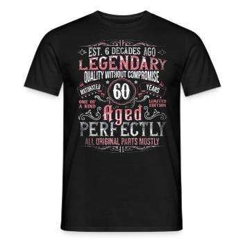 Vintage 60 Aged Perfectly Women on their 60th Birthday - Men's T-Shirt - black - Front - AI Model Male 178 light (178cm)