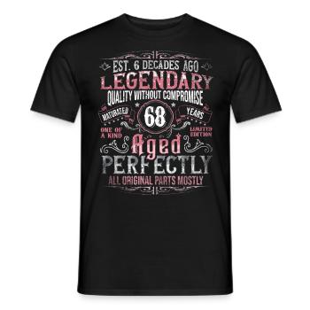 Vintage 68 Aged Perfectly Women on their 68th Birthday - Men's T-Shirt - black - Front - AI Model Male 178 light (178cm)