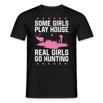 Buck Deer Hunting Hunter Girl Some - Men's T-Shirt - black - Front - AI Model Male 178 light (178cm)