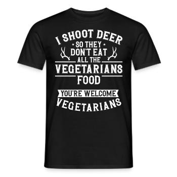 Buck Deer Hunting Hunter - Men's T-Shirt - black - Front - AI Model Male 178 light (178cm)