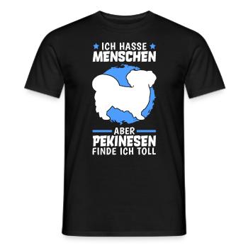 Pekinesen finde ich toll Peking-Palasthund - Männer T-Shirt - Schwarz - Vorne - AI Model Male 178 light (178cm)