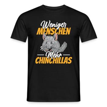 Weniger Menschen mehr Chinchillas - Männer T-Shirt - Schwarz - Vorne - AI Model Male 178 light (178cm)