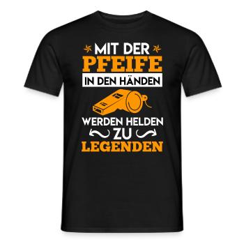 Mit der Pfeife in den Händen - Männer T-Shirt - Schwarz - Vorne - AI Model Male 178 light (178cm)