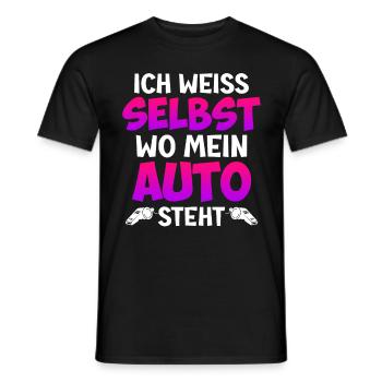 Ich weiß selbst wo mein Auto steht Schiri - Männer T-Shirt - Schwarz - Vorne - AI Model Male 178 light (178cm)