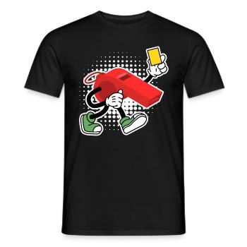 Sifflet de l’arbitre avec carton jaune Shiri - T-shirt homme - noir - Devant - AI Model Male 178 light (178cm)