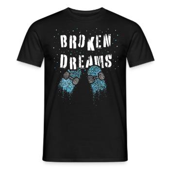 Broken Dreams Skater Skateboard Halfpipe Skatepark - Men's T-Shirt - black - Front - AI Model Male 178 light (178cm)