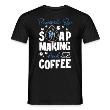 Soap Making Crafting Powered By - Men's T-Shirt - black - Front - AI Model Male 178 light (178cm)
