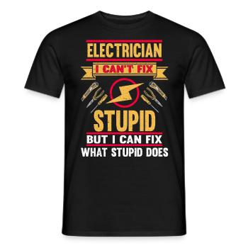 Je ne peux pas réparer Stupid Electrician - T-shirt homme - noir - Devant - AI Model Male 178 light (178cm)