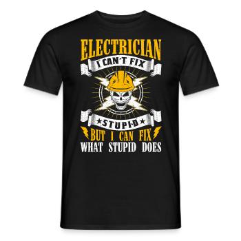 Je ne peux pas réparer Stupid Electrician - T-shirt homme - noir - Devant - AI Model Male 178 light (178cm)