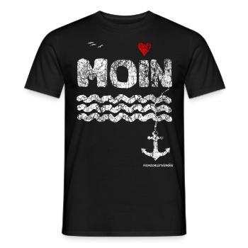 Moin - Miesmuschelartwuermchen Geschenkidee - Männer T-Shirt - Schwarz - Vorne - AI Model Male 178 light (178cm)