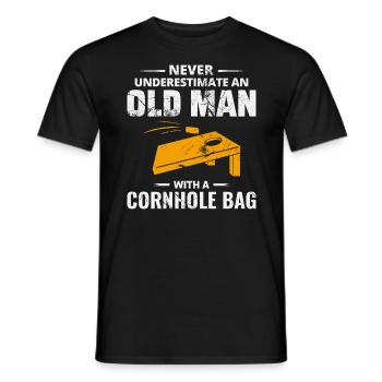 Cornhole Granndpa Bean Bag Toss Game Fathers day - Men's T-Shirt - black - Front - AI Model Male 178 light (178cm)