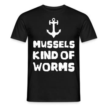 Mussels kind of Worms - Men's T-Shirt - black - Front - AI Model Male 178 light (178cm)