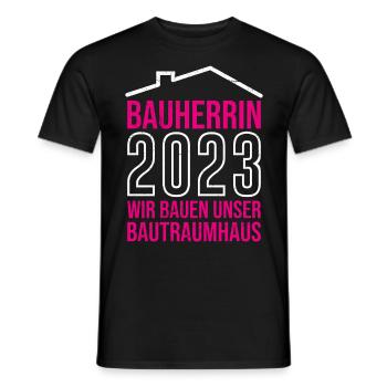 Bauherrin 2023 wir bauen unser Traumhaus - Männer T-Shirt - Schwarz - Vorne - AI Model Male 178 light (178cm)
