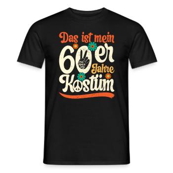 60er Jahre Sechziger Party Outfit Kostüm 1960er - Männer T-Shirt - Schwarz - Vorne - AI Model Male 178 light (178cm)