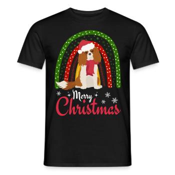 Doux cavalier roi charles épagneul Noël - T-shirt homme - noir - Devant - AI Model Male 178 light (178cm)