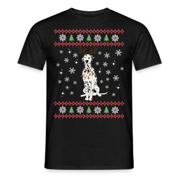 Amoureux de Noël dalmate - T-shirt homme - noir - Devant - AI Model Male 178 light (178cm)