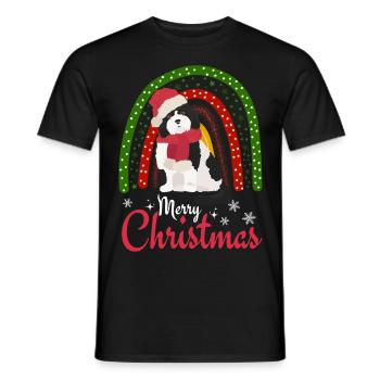 Bobtail Noël Chien de berger anglais - T-shirt homme - noir - Devant - AI Model Male 178 light (178cm)