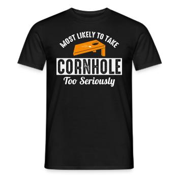 Cornhole Bean Bag Toss Jeu de pelouse en plein air drôle - T-shirt homme - noir - Devant - AI Model Male 178 light (178cm)