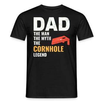 Cornhole Dad Bean Bag Toss Lawn Game Vatertag - Männer T-Shirt - Schwarz - Vorne - AI Model Male 178 light (178cm)