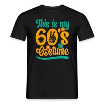 Costume de fête des années 60 des années 1960 des années soixante - T-shirt homme - noir - Devant - AI Model Male 178 light (178cm)
