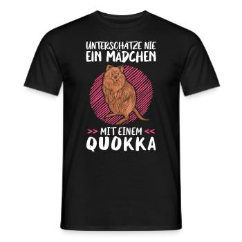 Mädchen mit Quokka australisches Beuteltier - Männer T-Shirt - Schwarz - Vorne - AI Model Male 178 light (178cm)