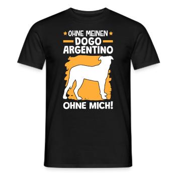 Ohne meinen Dogo Argentino ohne mich - Männer T-Shirt - Schwarz - Vorne - AI Model Male 178 light (178cm)