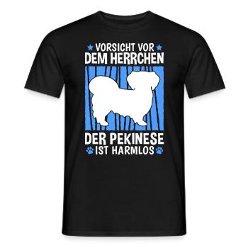 Pekinese Herrchen Peking-Palasthund Pekingese - Männer T-Shirt - Schwarz - Vorne - AI Model Male 178 light (178cm)