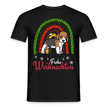 Weihnachten Süßer Beagle Kawaii - Männer T-Shirt - Schwarz - Vorne - AI Model Male 178 light (178cm)