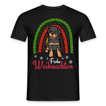 Weihnachten Süßer Rottweiler Liebhaber Kawaii - Männer T-Shirt - Schwarz - Vorne - AI Model Male 178 light (178cm)