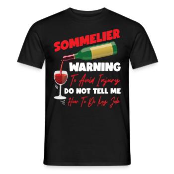 Sommelier Wine Drinking Tasting - Men's T-Shirt - black - Front - AI Model Male 178 light (178cm)
