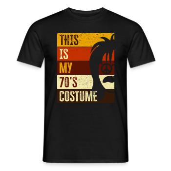 Costume de fête des années 70 seventies 1970 - T-shirt homme - noir - Devant - AI Model Male 178 light (178cm)