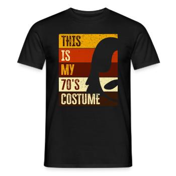 Costume de fête des années 70 seventies 1970 - T-shirt homme - noir - Devant - AI Model Male 178 light (178cm)