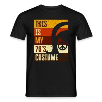 Costume de fête des années 70 seventies 1970 - T-shirt homme - noir - Devant - AI Model Male 178 light (178cm)