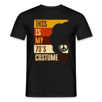 Costume de fête des années 70 seventies 1970 - T-shirt homme - noir - Devant - AI Model Male 178 light (178cm)