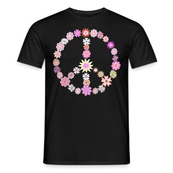 Flower Power Peace Fleurs - T-shirt homme - noir - Devant - AI Model Male 178 light (178cm)