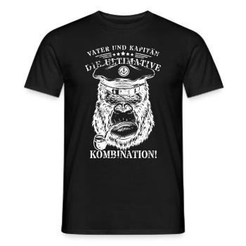Vater und Kapitän: Die ultimative Kombination! - Männer T-Shirt - Schwarz - Vorne - AI Model Male 178 light (178cm)