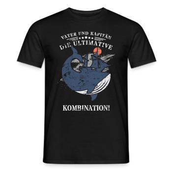Vater und Kapitän: Die ultimative Kombination! - Männer T-Shirt - Schwarz - Vorne - AI Model Male 178 light (178cm)