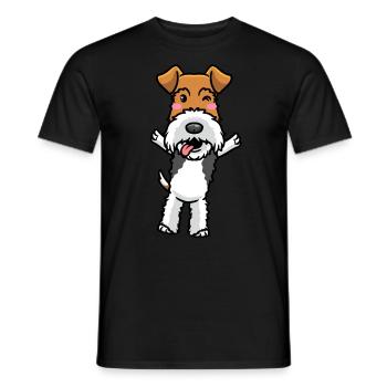 Foxterrier Drahthaar Hund Emoticon Hunde - Männer T-Shirt - Schwarz - Vorne - AI Model Male 178 light (178cm)