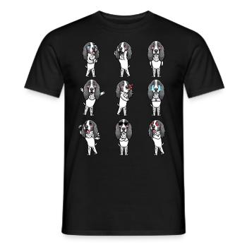 Deutsch Springer Spaniel Chien Emoticon Chiens - T-shirt homme - noir - Devant - AI Model Male 178 light (178cm)
