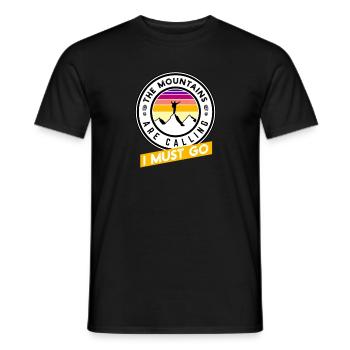 The mountains are calling - I must go - Men's T-Shirt - black - Front - AI Model Male 178 light (178cm)