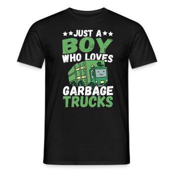 Just a Boy Who Loves Garbage Trucks Recycling - Männer T-Shirt - Schwarz - Vorne - AI Model Male 178 light (178cm)