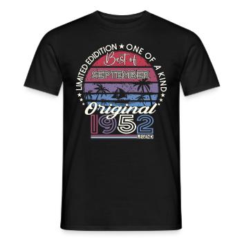 Original September Vintage 1952 Birthday Funny - Men's T-Shirt - black - Front - AI Model Male 178 light (178cm)