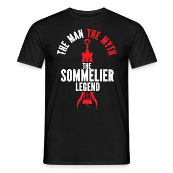 Dégustation de vin de sommelier - T-shirt homme - noir - Devant - AI Model Male 178 light (178cm)