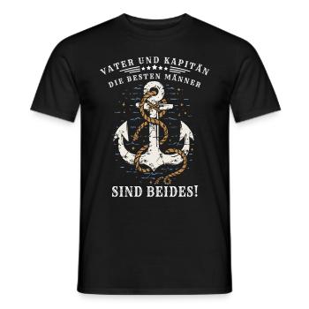 Vater und Kapitän - die besten Mann sind beides - Männer T-Shirt - Schwarz - Vorne - AI Model Male 178 light (178cm)